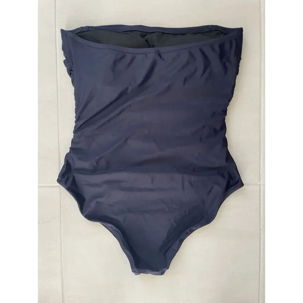 J. Crew Swim One Piece Swimsuit Strapless Minimalist Quiet Luxury Chic